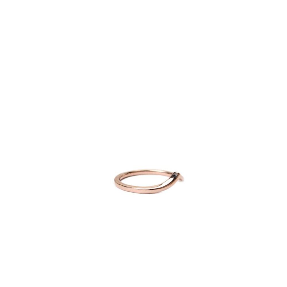 Pandora Womens Rose Gold Tone Polished Wishbone Ring Sz 5 NWOT